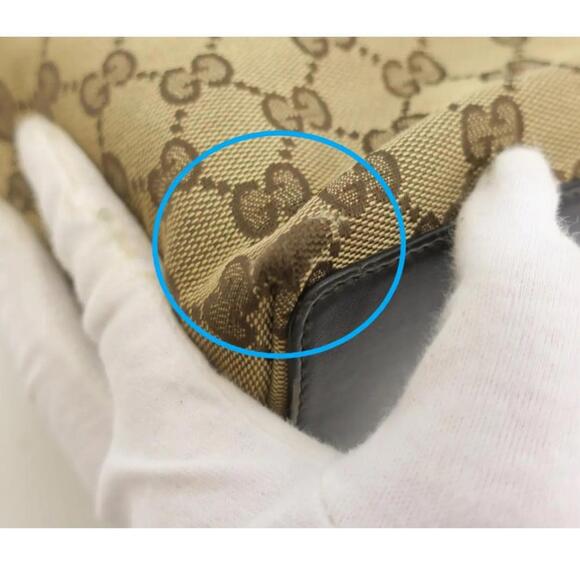 Gucci GG Web Canvas and Leather Tote Brown (GGXX089) - Picture 6 of 13